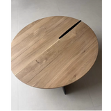 NNETB Oak Round Coffee Table Set