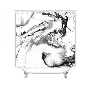 NNETM Luxury Marble Shower Curtain Bathroom Set (4 pcs)