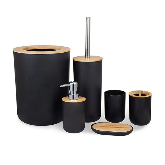 NNETM Bathroom Black Accessories Set (6-Piece)