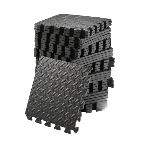 NNETM Interlocking Exercise Mat Black Set (48pcs)