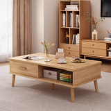 NNETB Two-Way Drawer Cedar Wood Coffee Table