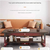 NNETB Walnut Coffee Table Modern Wood Frame