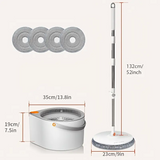 NNETM Spin Mop with Bucket & 4 Reusable Pads