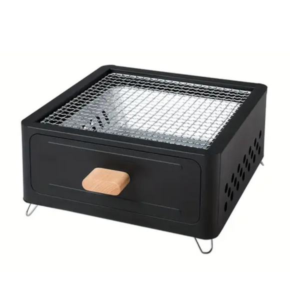 NNETM Outdoor Charcoal Grill with Wooden Stand