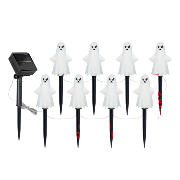 NNETM Solar Halloween Ghost Lights 8 LED Outdoor Decor