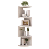 NNETM 5-Layer PVC Corner Wall Shelf Bookshelf Organizer
