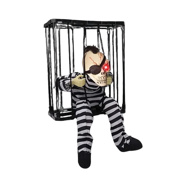 NNETM Halloween Electric Light-Up Sound Cage Decoration