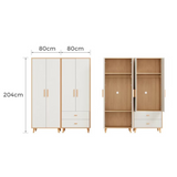 NNETB Modern 4-Door Wooden Wardrobe with Storage