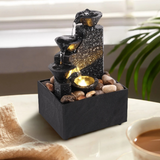 NNEOBA Tabletop Waterfall Fountain with Soft Lights for Relaxation