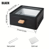 NNETM Outdoor Charcoal Grill with Wooden Stand