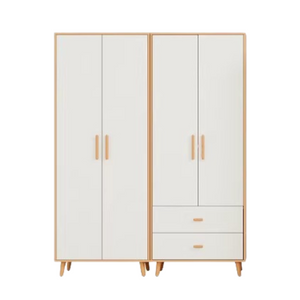 NNETB Modern 4-Door Wooden Wardrobe with Storage