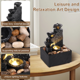 NNEOBA Tabletop Waterfall Fountain with Soft Lights for Relaxation