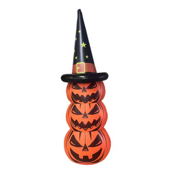 NNETM Glow-in-the-Dark Inflatable Pumpkin Scarecrow Decoration