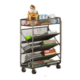 NNETM Office Bookshelf with Wheels and Storage Basket