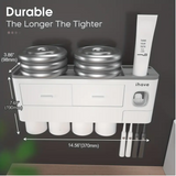 NNETM Wall Mounted Toothbrush Holder with Toothpaste Dispenser