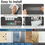 NNETM Wall Mounted Toothbrush Holder with Toothpaste Dispenser