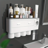 NNETM Wall Mounted Toothbrush Holder with Toothpaste Dispenser