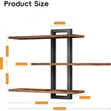 NNETM 3-Tier Wall Shelves with Foldable Brackets