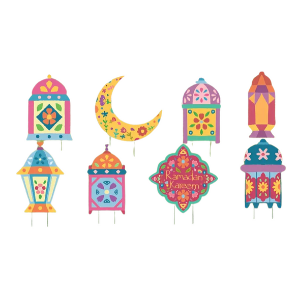 NNETM 8-Pack Ramadan Garden Stakes Outdoor Lawn Signs