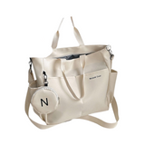 NNEOBA Women's Oxford Tote Crossbody Shoulder Handbag (Beige)