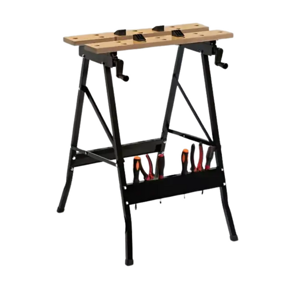 NNETM Folding Woodworking Workbench Tool Table with Storage