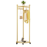 NNETM Clothes Rack with Wheels & Storage
