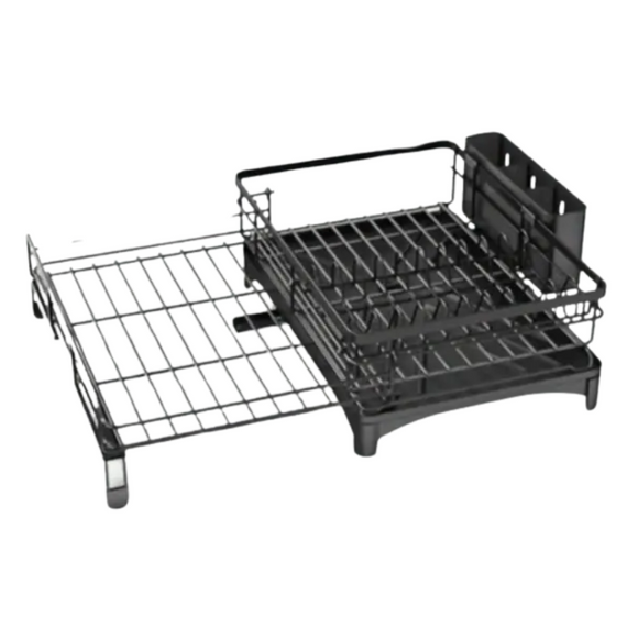 NNETM Dish Drying Expandable Rack with Cutlery Holder