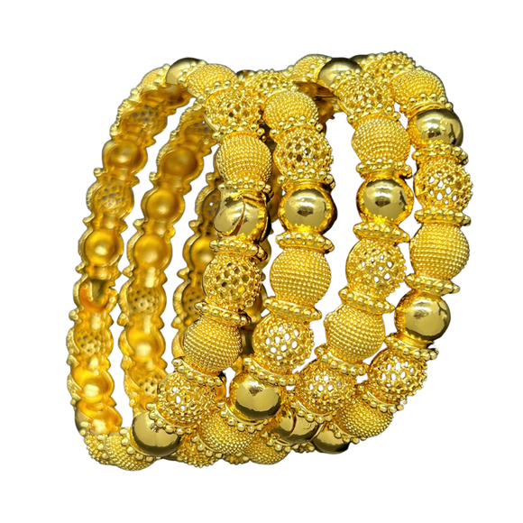 NNEOBA Gold Color Bangles Bridal Wedding Jewelry