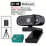 NNETM Webcam with Auto-Focus & Privacy (4K Ultra HD USB)