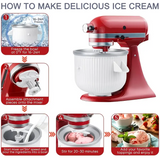 NNETM Ice Cream Maker Bowl Attachment for Kitchenaid Mixer