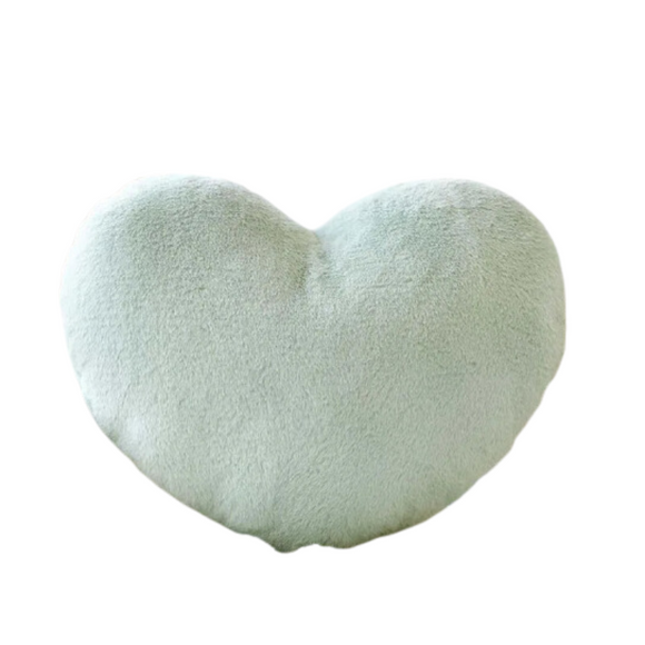 NNEOBA Heart Shaped Faux Bunny Fur Pillow (Grey)