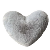 NNEOBA Heart Shaped Faux Bunny Fur Pillow (Dark Grey)