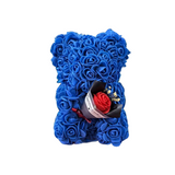 NNETM Preserved Rose Teddy Bear Floral Gift (Blue)