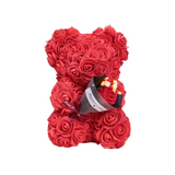 NNETM Preserved Rose Teddy Bear Floral Gift (Red)
