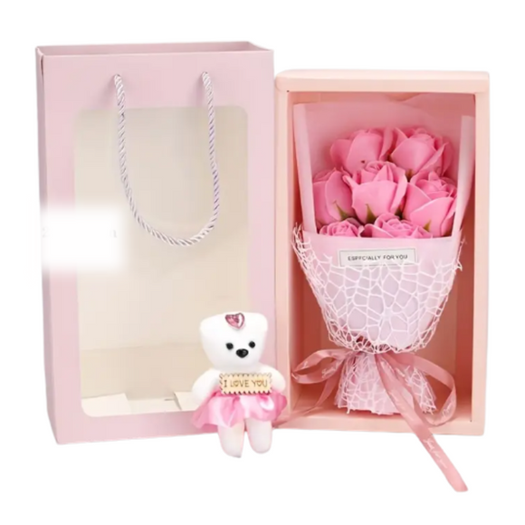 NNETM Valentine’s Day Gift Box with Rose & Teddy Bear