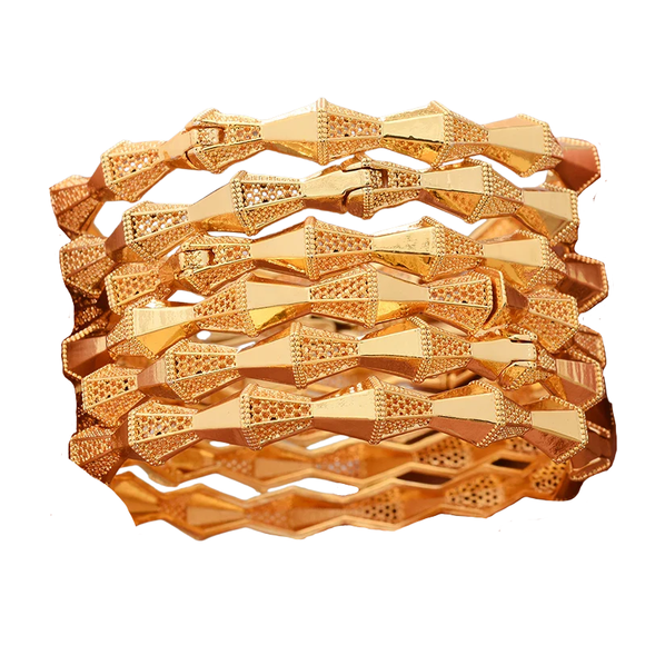 NNEOBA African Dubai Gold Bangles for Women Wedding
