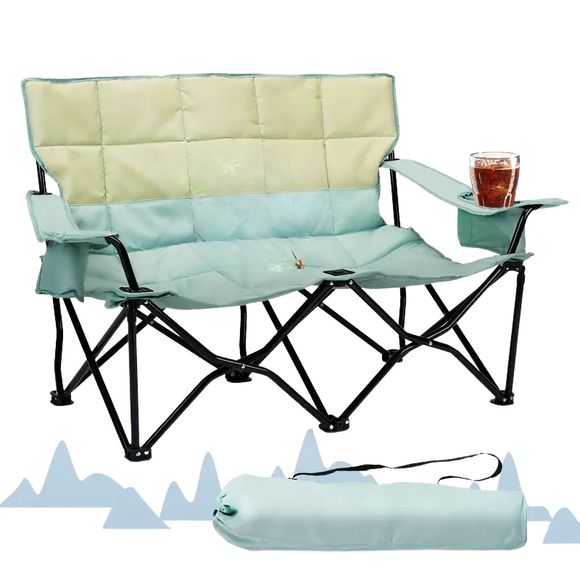 NNETM Double Camping Chair 2 Person Outdoor Folding Seat