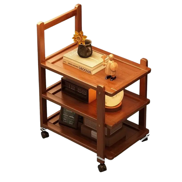 NNETM Solid Wood Side Table with Storage