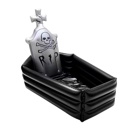 NNETM Tombstone Halloween Decoration with Pirate Skull