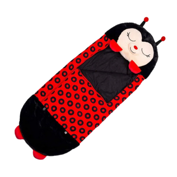 NNEOBA Kids Cartoon Plush Sleeping Bag Pillow Set (Black)