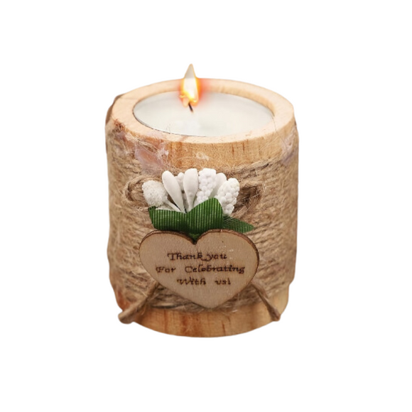 NNETM Wooden Tea Candle Holder, Rustic Romance Decor