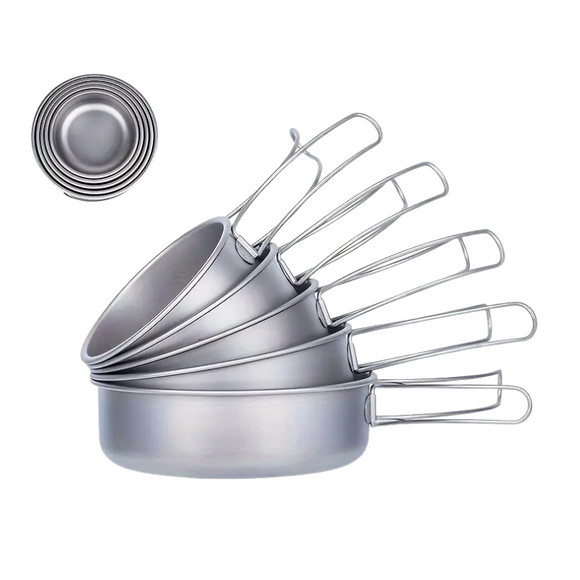 NNETM Camping Cookware Set Foldable Outdoor (5pcs)
