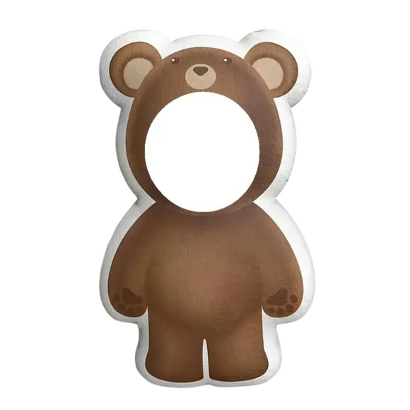 NNETM Custom Bear Face Plush Pillow Personalized Photo Toy
