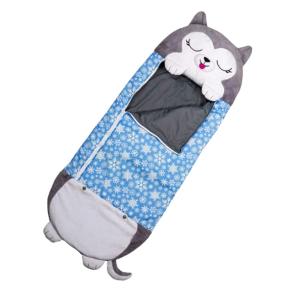 NNEOBA Kids Cartoon Plush Sleeping Bag Pillow Set (Blue)