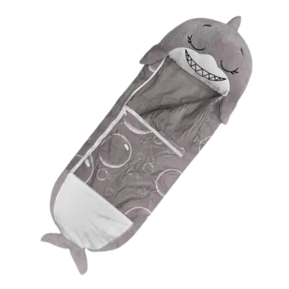 NNEOBA Kids Cartoon Plush Sleeping Bag Pillow Set (Grey)