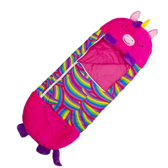 NNEOBA Kids Cartoon Plush Sleeping Bag Pillow Set (Rose Red)