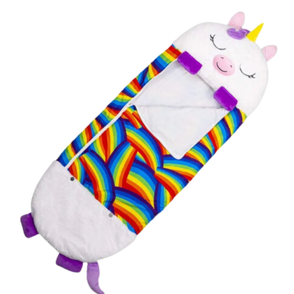 NNEOBA Kids Cartoon Plush Sleeping Bag Pillow Set (White)