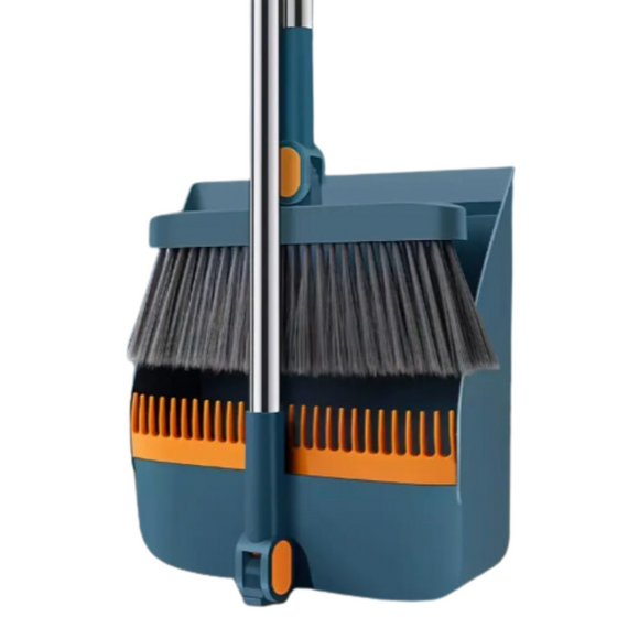 NNETM Extended Long Handle Rotatable Broom and Dustpan Set