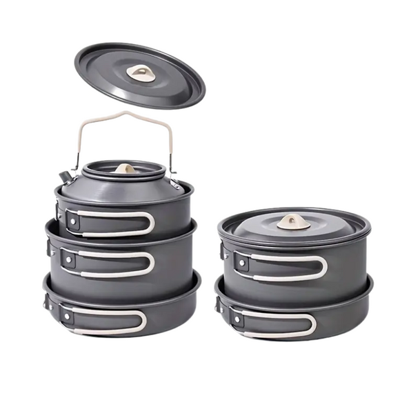 NNETM Camping Kitchen Set for 4-Person Cooking (9pcs)