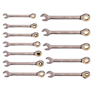 NNETM 12pcs Metric Ratchet Wrench Set 8-19cm with Case
